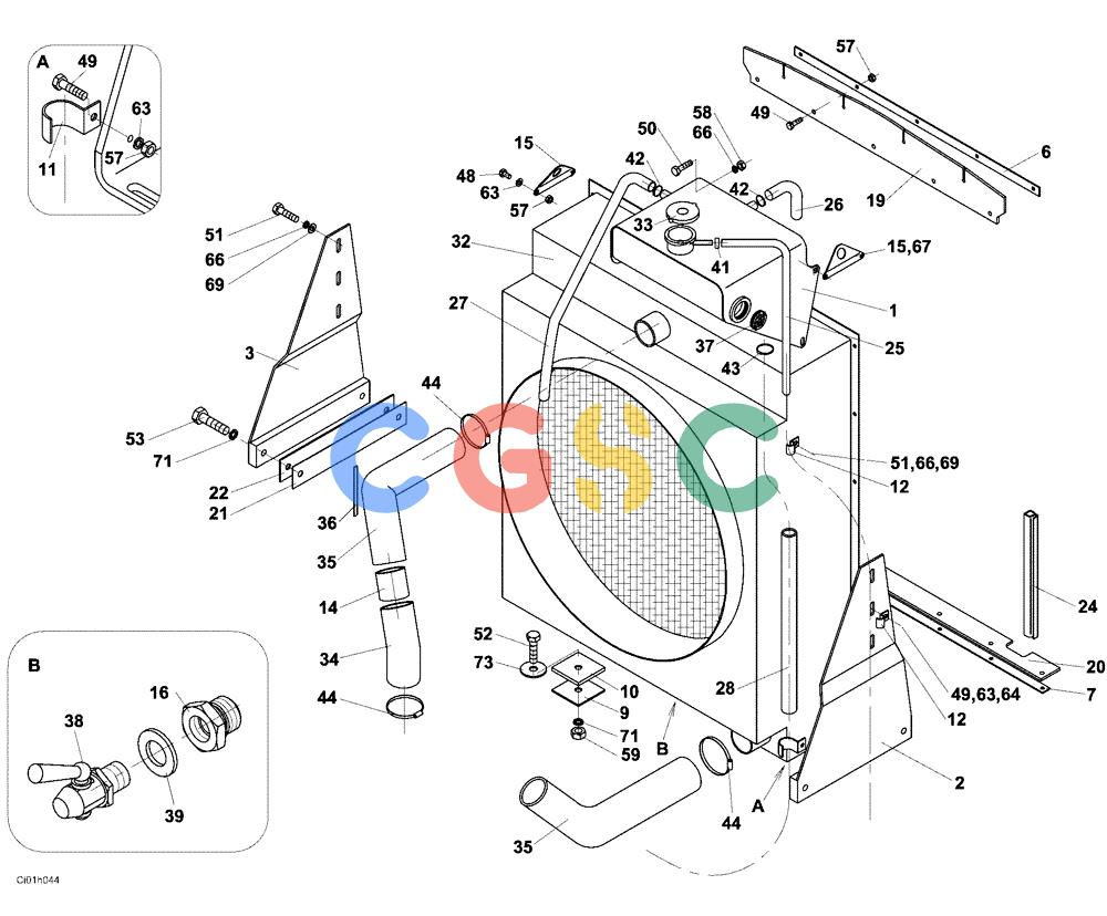 纽荷兰零件查询(CV2500) - VIBRATORY ROLLER (02-002-00[01]) - WATER CIRCUIT - ENGINE New Holland Constructuion