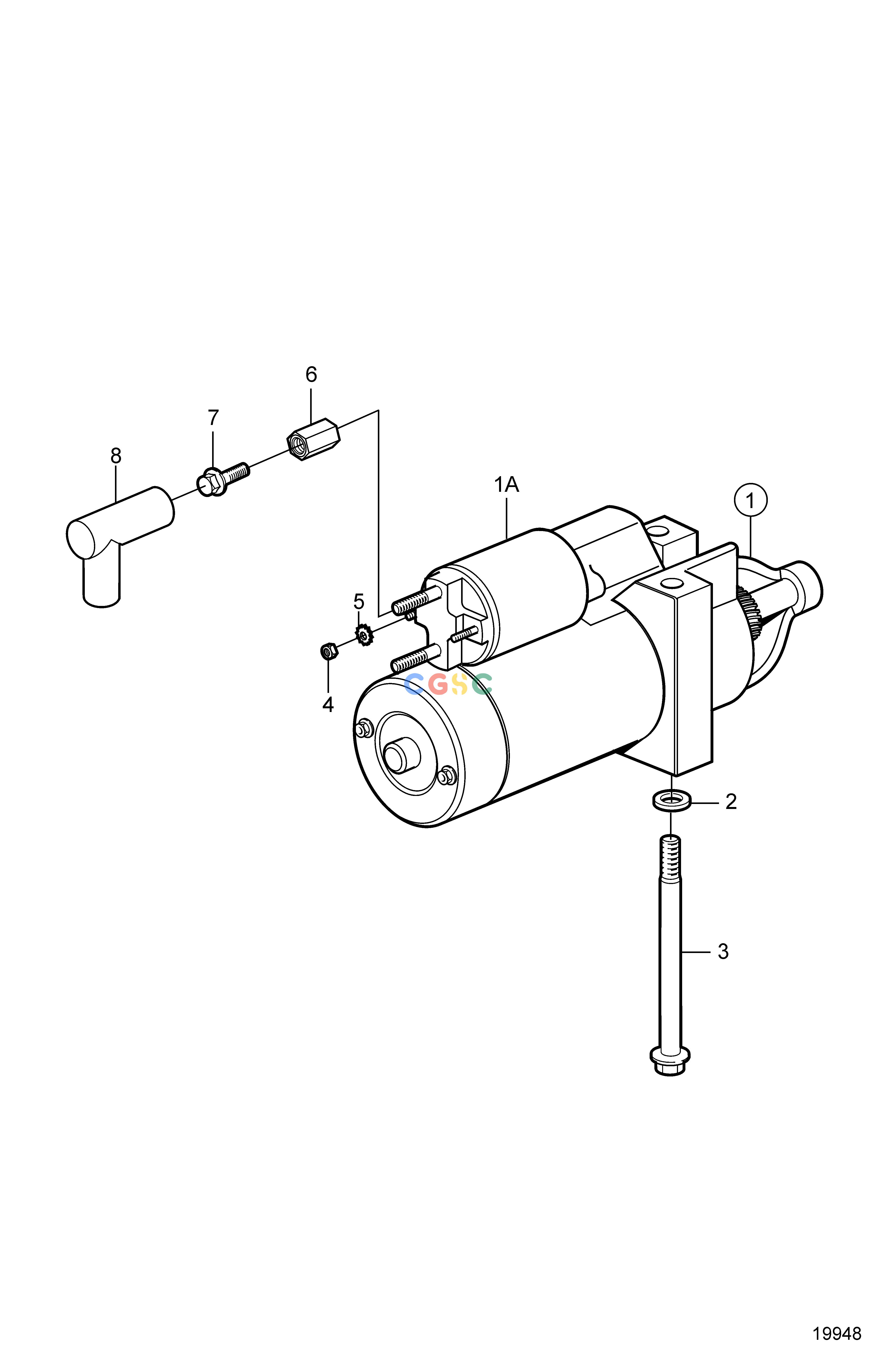 沃尔沃零件查询4.3GXi-E; 4.3GXi-EF; 4.3OSi-E; 4.3OSi-EFElectrical SystemStarter MotorEPC Volvo Penta Parts catalog