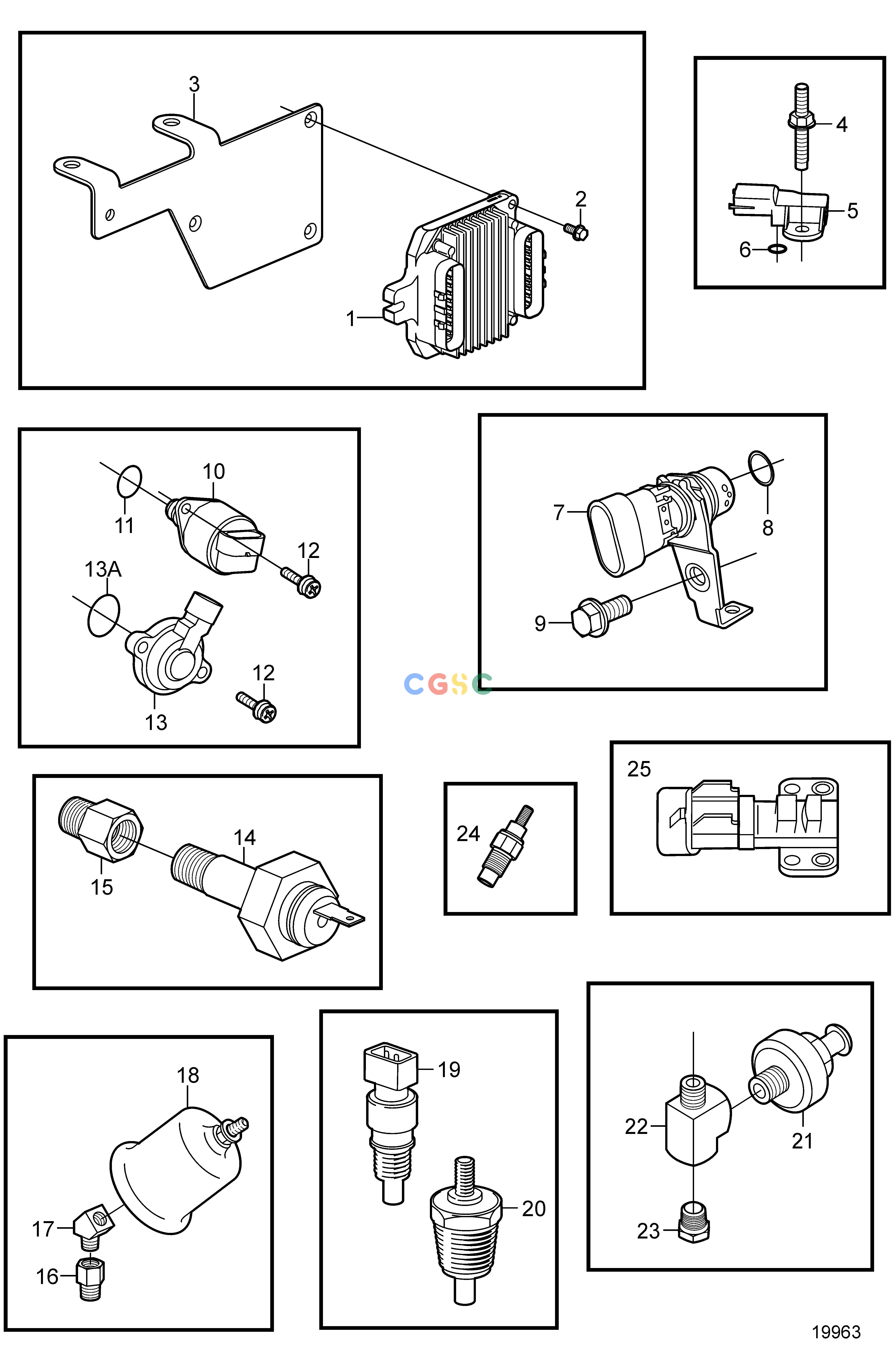 沃尔沃零件查询4.3GXi-E; 4.3GXi-EF; 4.3OSi-E; 4.3OSi-EFIgnitionElectronic Engine ControlEPC Volvo Penta Parts catalog