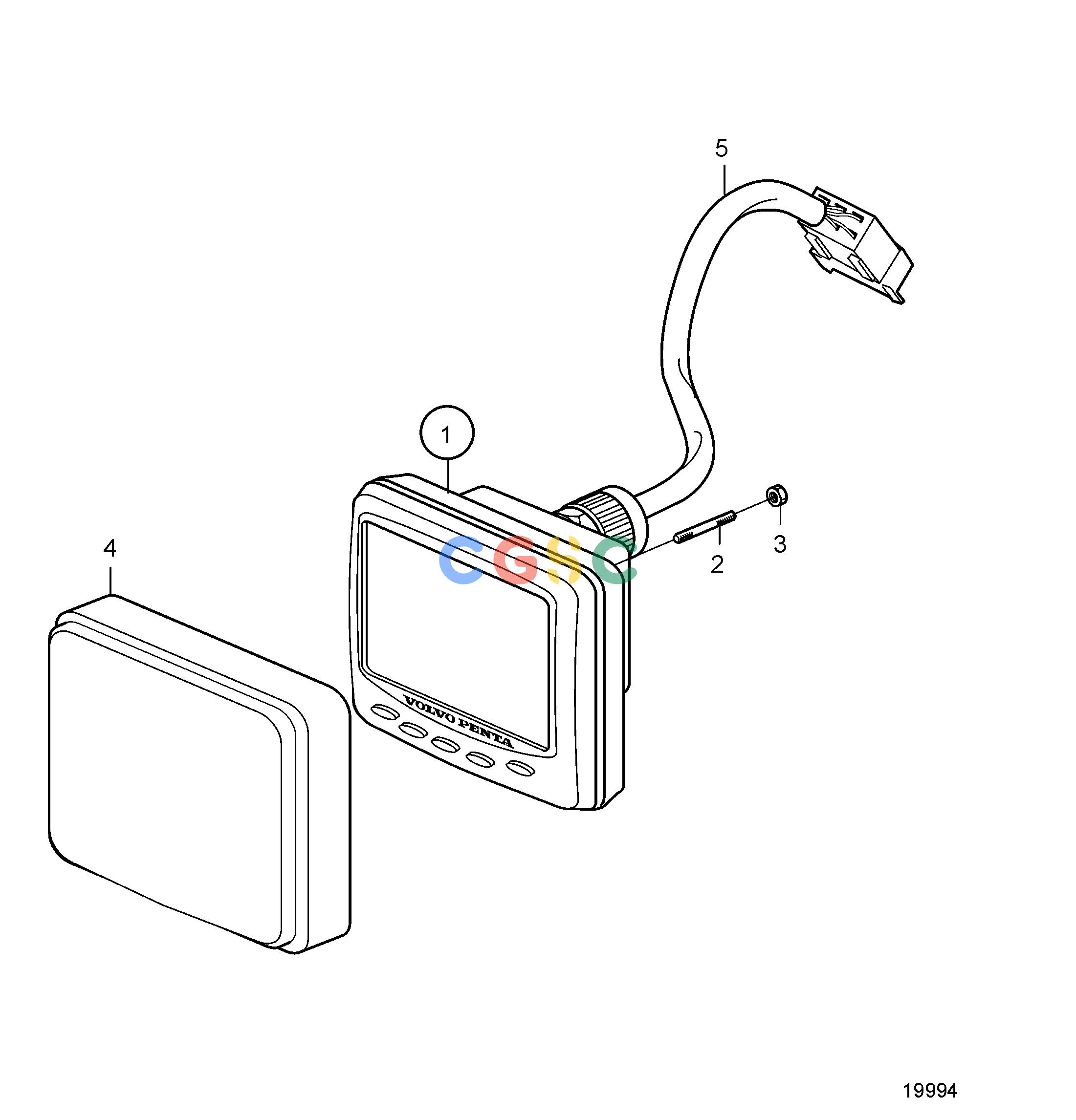 沃尔沃零件查询D12D-A MG; D12D-E MGElectrical SystemLcd DisplayEPC Volvo Penta Parts catalog