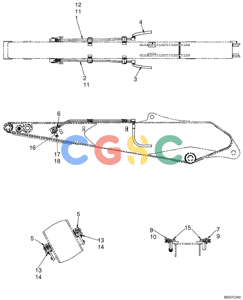 神钢零件查询(SK170-8) - ACERA MARK III EXCAVATOR - TIER 3 (NA) ASN YM04-U1601 - (5/07-12/12) (06-11[00]) - HYDRAULIC LINES, ARM (NIBBLER & BREAKER) (YM43HU0003F1) Kobelco