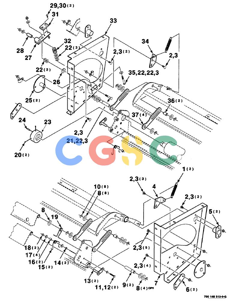 凯斯零件查询(RS551) - CASE IH ROUND BALER (1/99-12/00) (7-30) - MESH WRAP FRAME ASSEMBLY, LOWER Case Agriculture