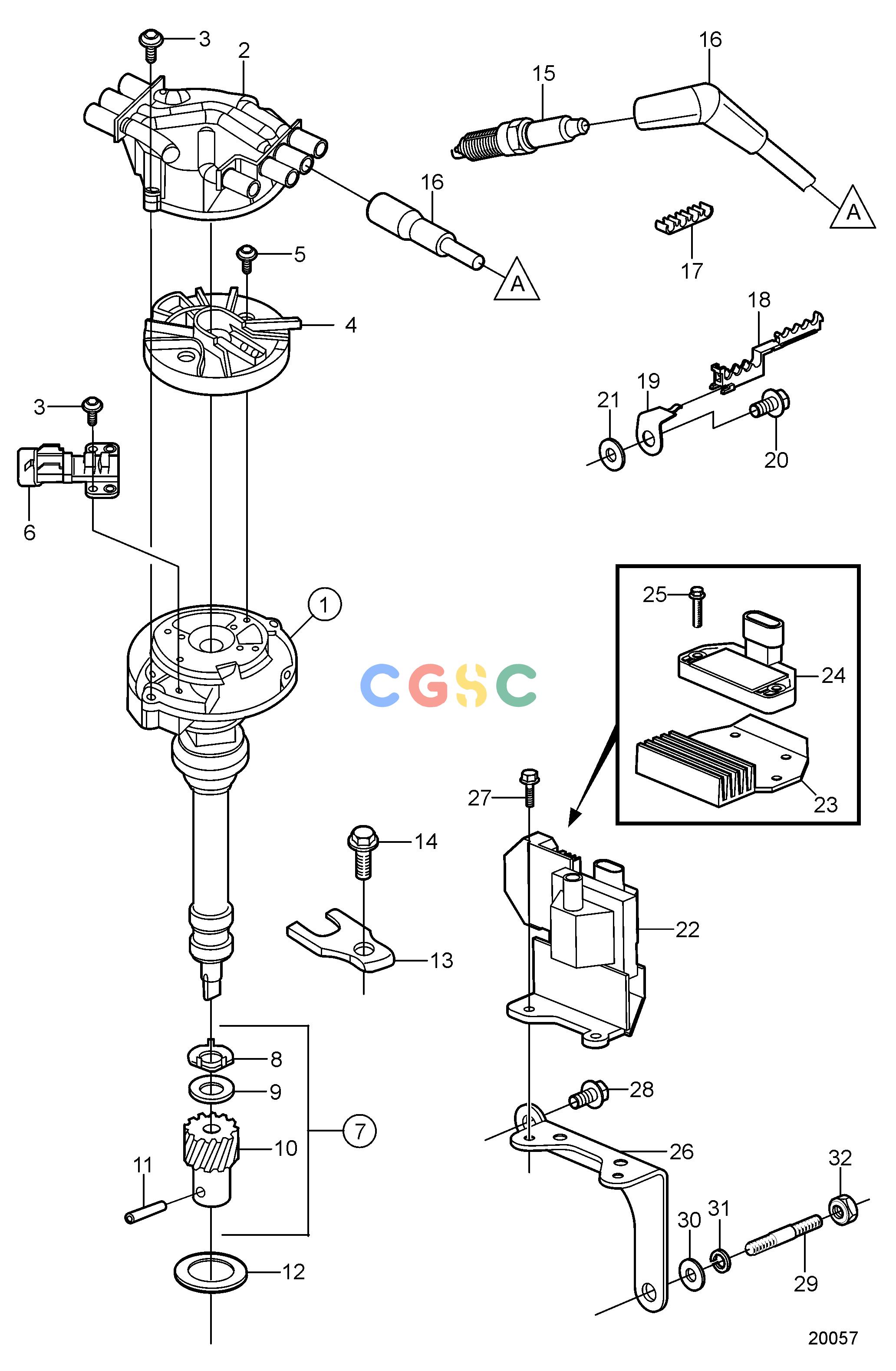 沃尔沃零件查询4.3GXi-J; 4.3GXi-JF; 4.3OSi-J; 4.3OSi-JFIgnitionIgnitionEPC Volvo Penta Parts catalog