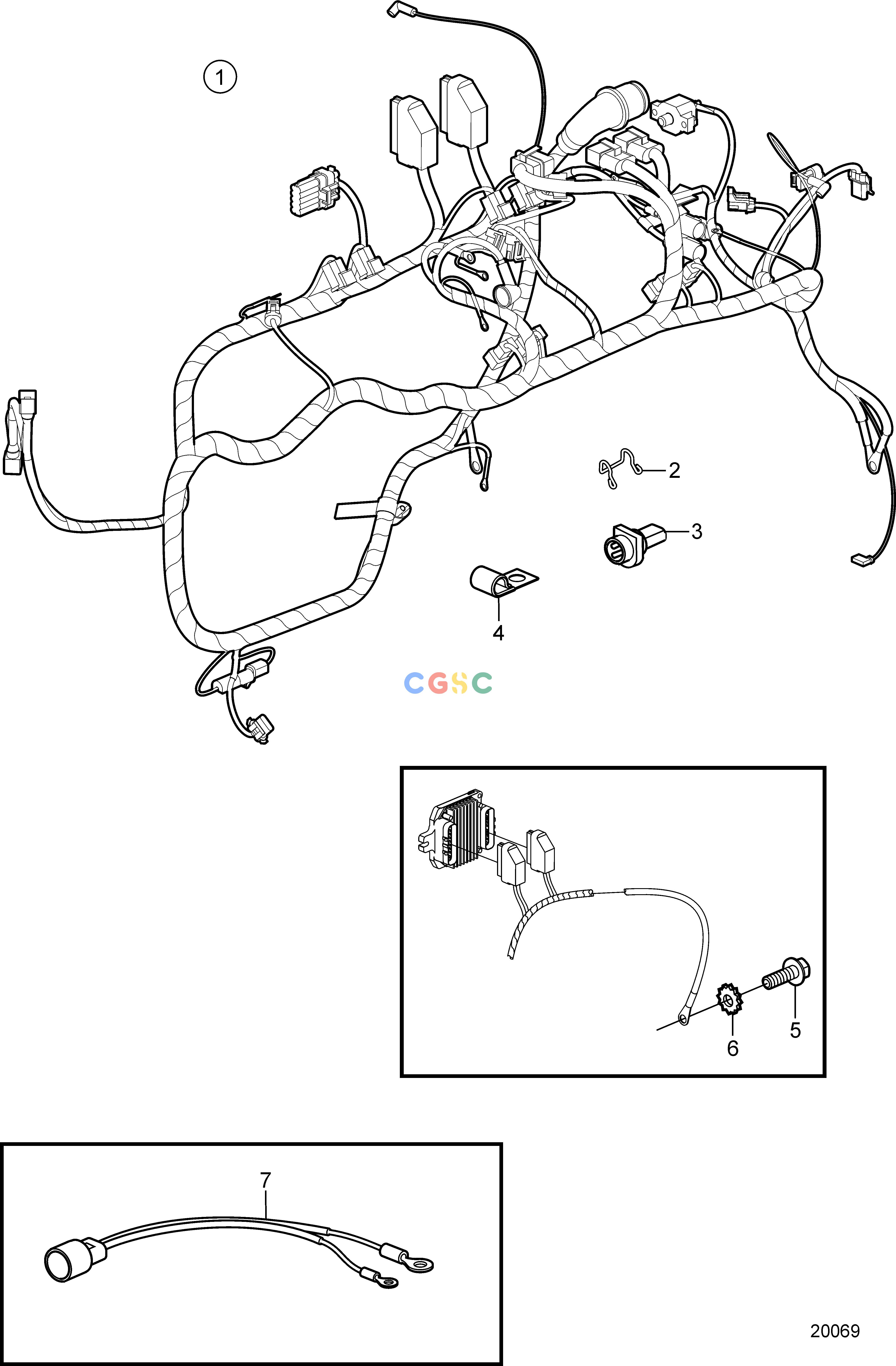 沃尔沃零件查询4.3GXi-C; 4.3GXi-CF; 4.3GXi-D; 4.3GXi-DF; 4.3OSi-C; 4.3OSi-CF; 4.3OSi-D; 4.3OSi-DFElectrical SystemEngine HarnessEPC Volvo Penta Parts catalog