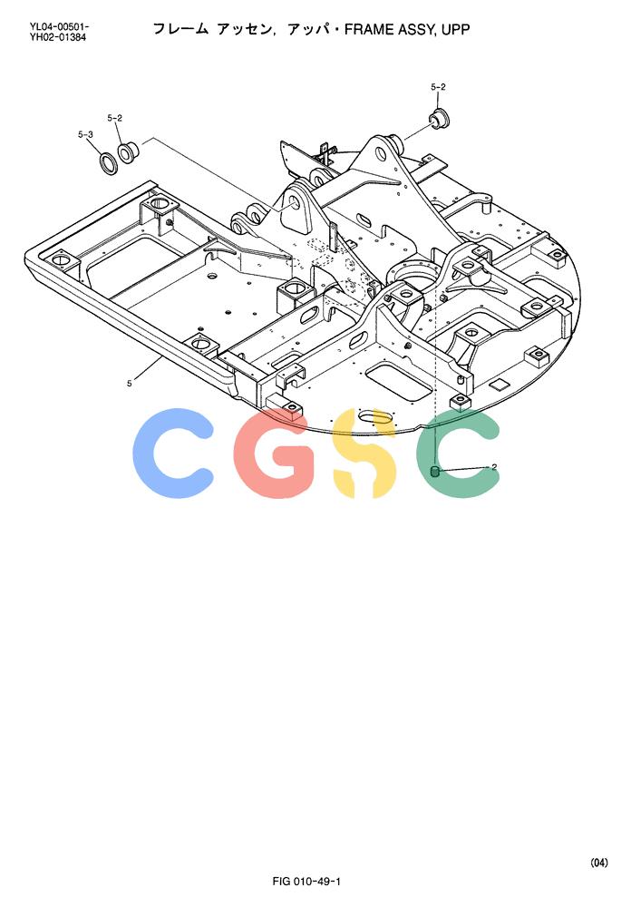 神钢零件查询(ED150-1E) - BLADE RUNNER EXCAVATOR/DOZER ASN YL05-00555 (11/03-12/04) (01-001) - FRAME ASSY, UPP Kobelco