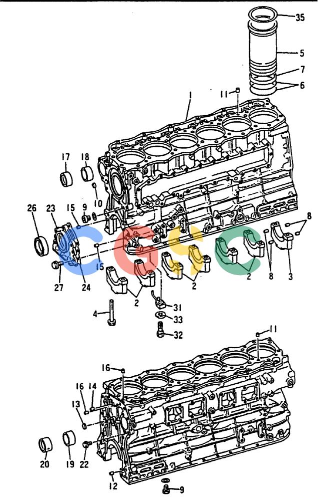 神钢零件查询(MD240C) - EXCAVATOR BTW LLU0301 - LLU0600 (1/80-12/06) (17-001) - CYLINDER BLOCK - 020-110A Kobelco