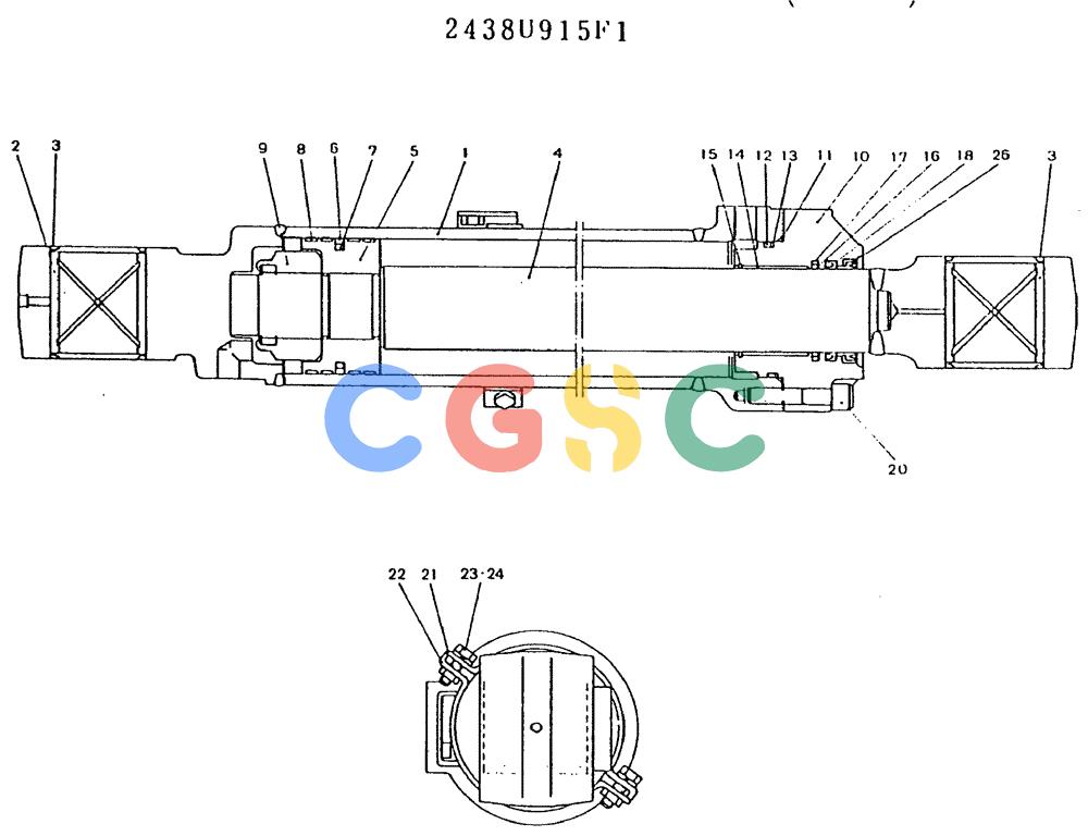 神钢零件查询(MD180LC) - EXCAVATOR ASN YG0647 (1/80-12/06) (11-019) - CYLINDER ASSY ( BUCKET) Kobelco