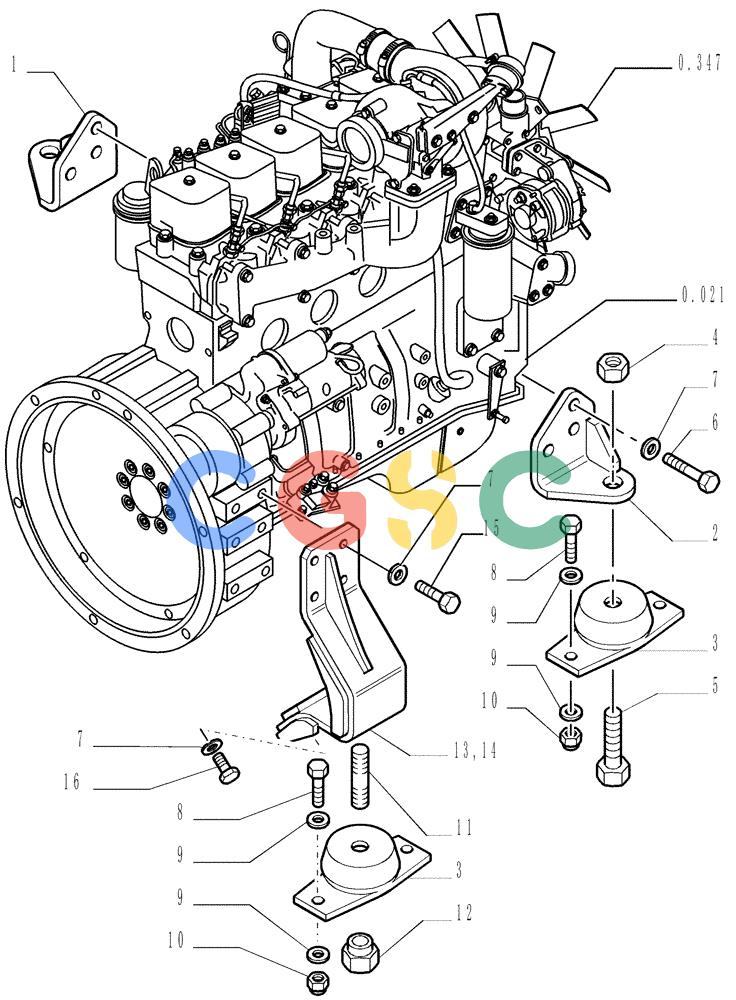 纽荷兰零件查询(DC150LT) - CRAWLER DOZER (6/00-) (0.505[01]) - SUSPENSION - ENGINE New Holland Constructuion
