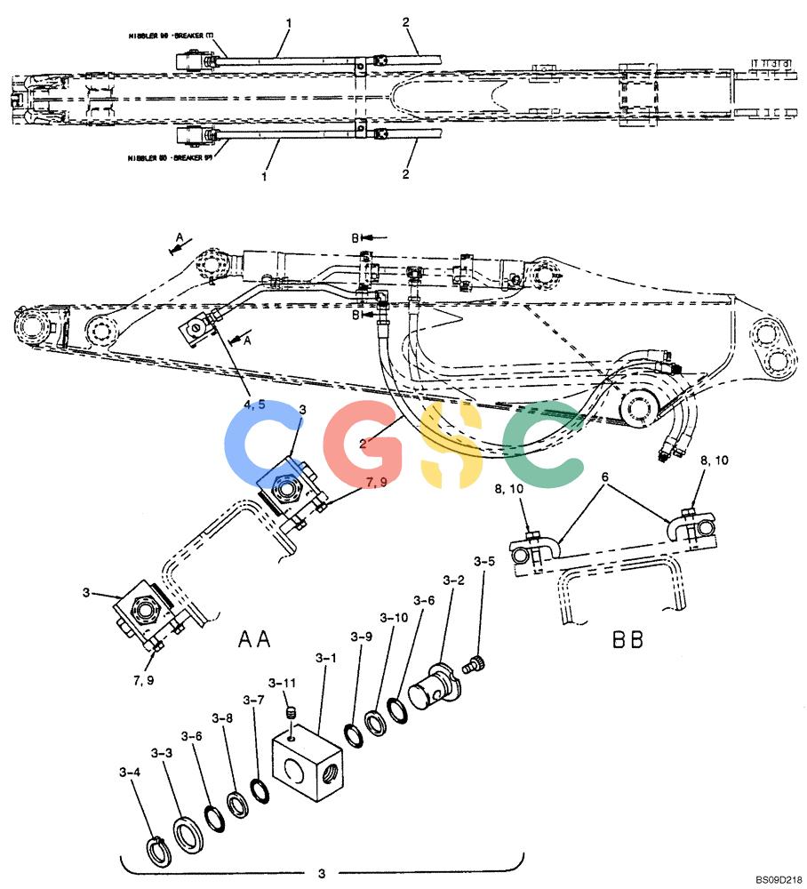 神钢零件查询(NIBBLER) - & BREAKER - SK70SR-1E SHORT RADIUS EXCAVATOR ASN YT02-04001 (4/03-12/04) (06-129[00]) - ARM HYDRAULIC LINES 2.07M (6FT 9IN) (EU) (BREAKER, NIBBLER & BREAKER), (YT43H00053F1) Kobelco