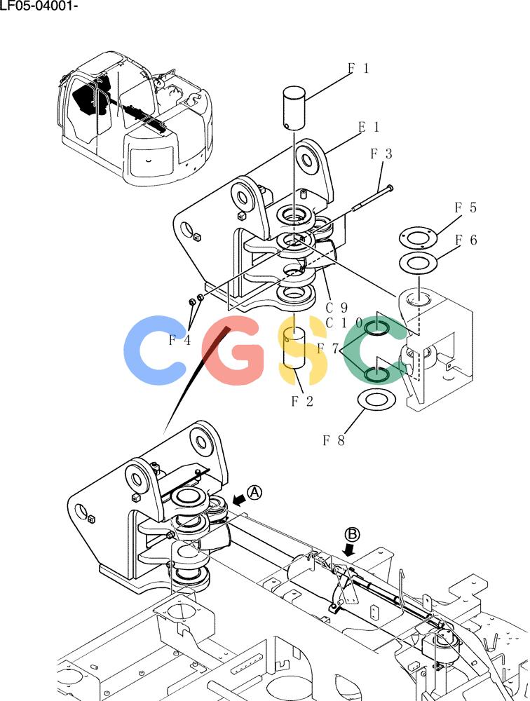 纽荷兰零件查询(E80BMSR) - CRAWLER EXCAVATOR ASN LF05-04001 - (N8TA18060) (013-18[1]) - CYLINDER ASSY, SWING New Holland Constructuion