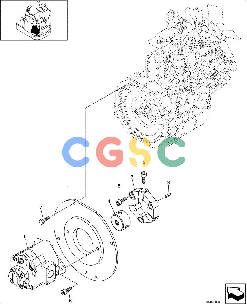 纽荷兰零件查询(E15) - COMPACT CRAWLER EXCAVATOR (N.A.) (1/06-) (06-01[00]) - POWER TAKE OFF ASSY New Holland Constructuion