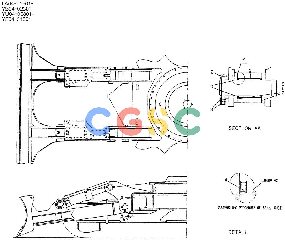 神钢零件查询(DOZER) - ATTACHMENT - SK200SR, SK200SR-1S, & SK200SRLC-1S (1/91-12/03) (02-009) - DOZER INSTAL Kobelco