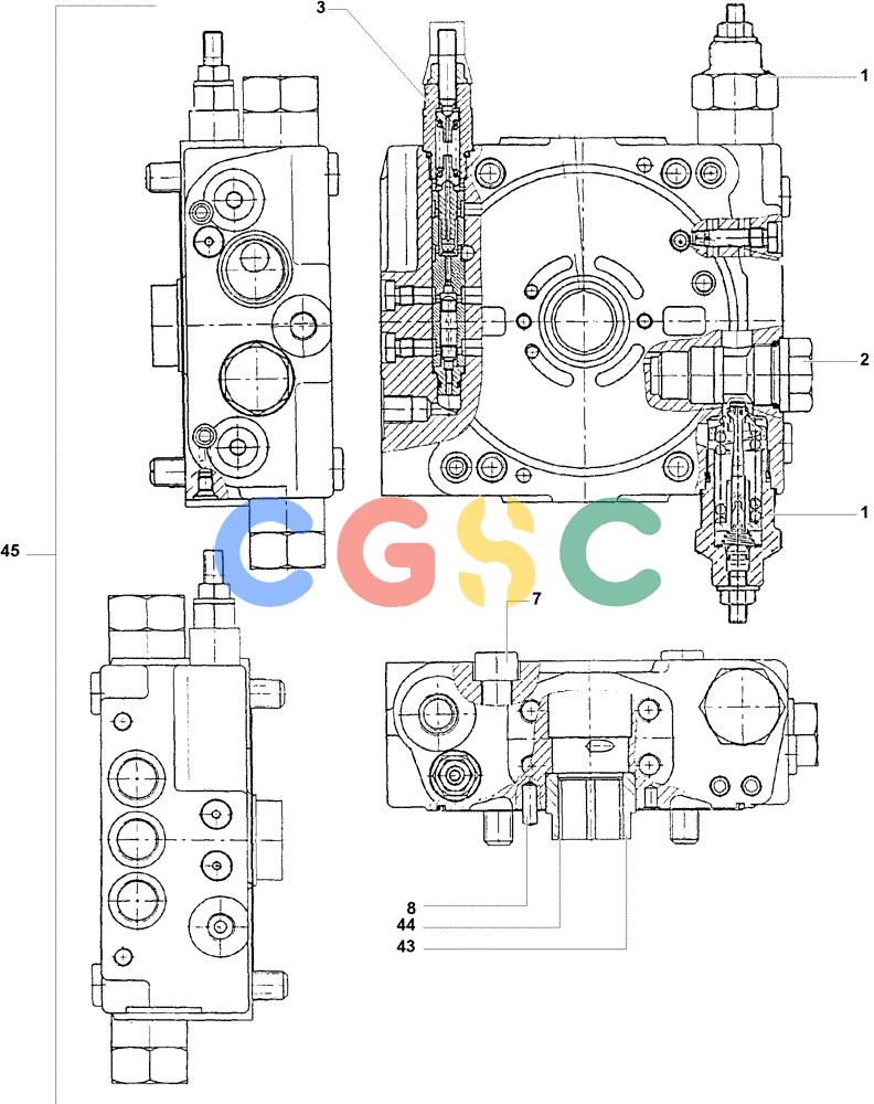 纽荷兰零件查询(DC100) - CRAWLER DOZER (N.A. VERSION) (4/00-) (2.325[03C]) - HYDROSTATIC DRIVE PUMPS - COVER ASSY. DC100 New Holland Constructuion