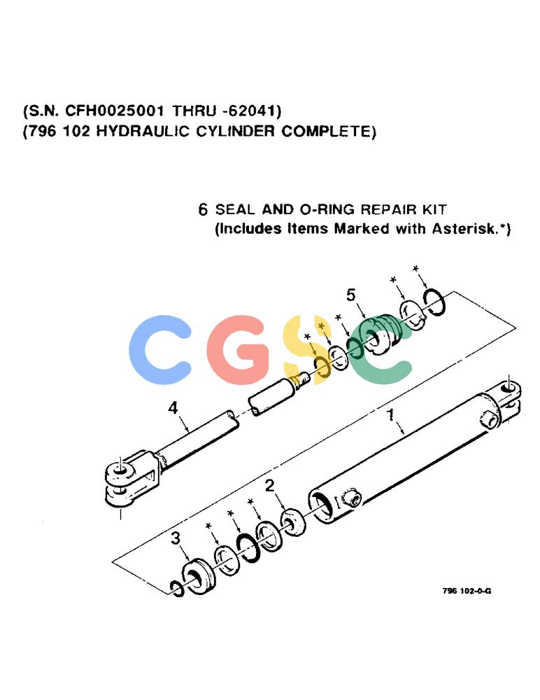 凯斯零件查询(8530) - CASE IH RECTANGULAR BALER (1/88-12/99) (9-48) - BALE THROWER HYD CYLINDER ASSY, (S.N. CFH0025001 - CFH0062041) (796102 HYDRAULIC CYLINDER COMPLETE) Case Agriculture
