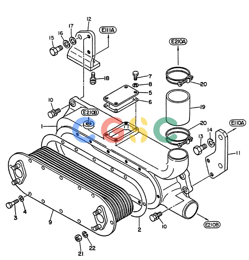 神钢零件查询(PE6T04) - NISSAN DIESEL ENGINE - LK900 & LK700A W/TURBO (1/03-12/06) (06-012) - COOLER-OIL, (TORQUE CONVERTER) Kobelco