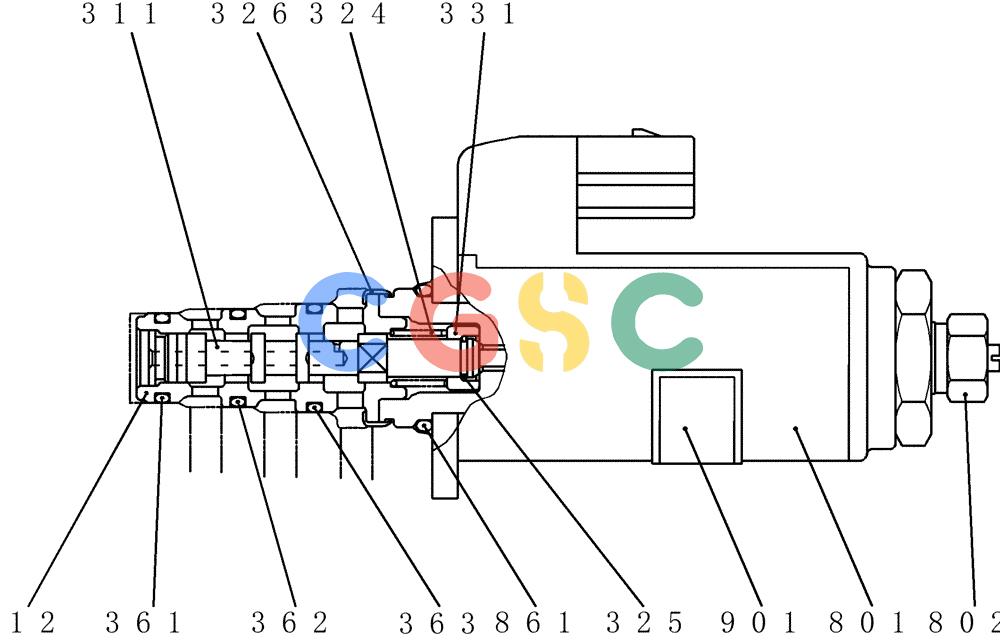 神钢零件查询(200-8) - EXCAVATOR S/N YN11-45001 - (1/06-12/09) (HC852-01-1) - VALVE ASSY, SOLENOID Kobelco