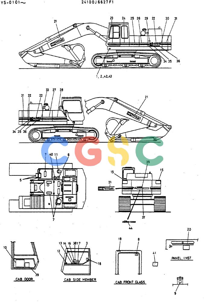 神钢零件查询(MD400LC) - EXCAVATOR BTW YS0101 - YS0200 (1/80-12/06) (08-014) - LABEL, NAME-PLATE Kobelco
