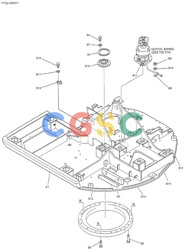 神钢零件查询(DOZER) - ATTACHMENT - SK70SR-1E EXCAVATORS ASN YT02-04001 (1/04-12/04) (01-001) - FRAME ASSEMBLY, UPPER (PTPA DOZER) Kobelco