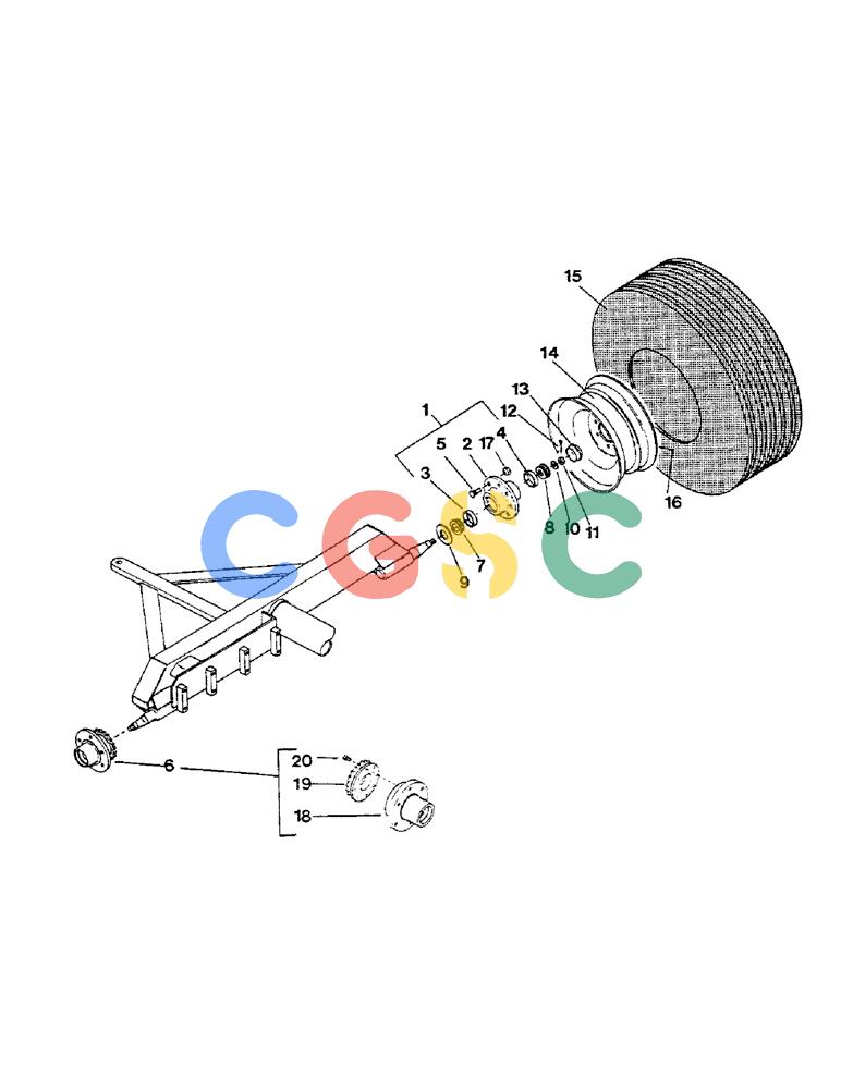 凯斯零件查询(1802) - CONCORD AIR SYSTEM (1/90-11/01) (46) - REAR AXLE GROUP, 8 BOLT HUB Case Agriculture