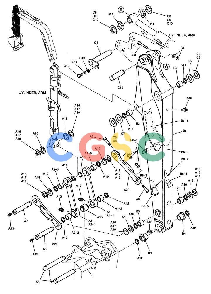 纽荷兰零件查询(EH80) - MIDI CRAWLER EXCAVATOR ASN LF04-02000 (N4TA18001 thru N4TA18010, ASN N5TA18011 -) (NA) (1/ (172) - ARM ASSEMBLY, LONG 2.07M (6FT 9IN) (NIBBLER AND BREAKER, EXTRA) New Holland Constructuion