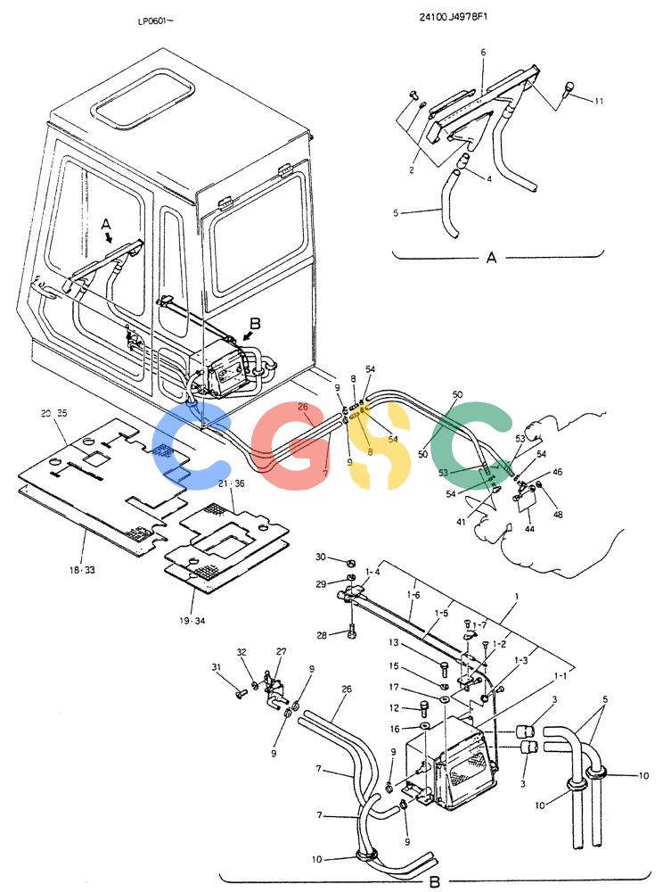 神钢零件查询(K905LC) - EXCAVATOR BTW YP0115 - YP0301 (1/85-12/03) (06-022) - HEATER AND DEFROSTER (FOR EXPORT) Kobelco