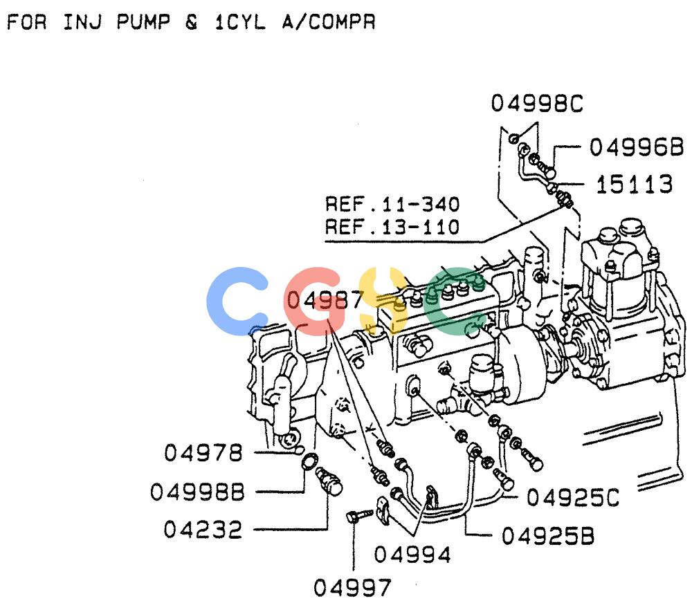 神钢零件查询(6D22-TC) - MITSUBISHI DIESL ENGINE - SK EXCAVATORS (1/06-12/06) (02-004[01]) - OIL LINE Kobelco