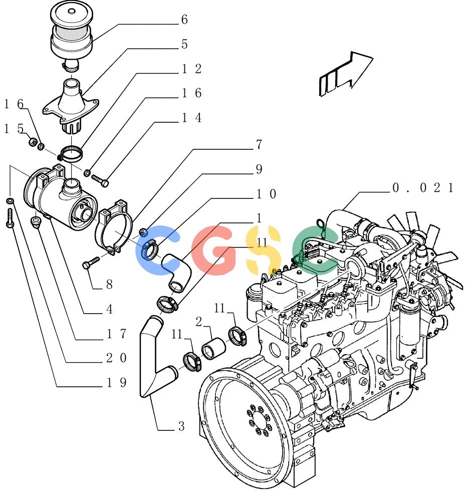 纽荷兰零件查询(FD145) - CRAWLER DOZER (N.A. VERSION) (10/98-) (0.540[01]) - AIR CLEANER New Holland Constructuion