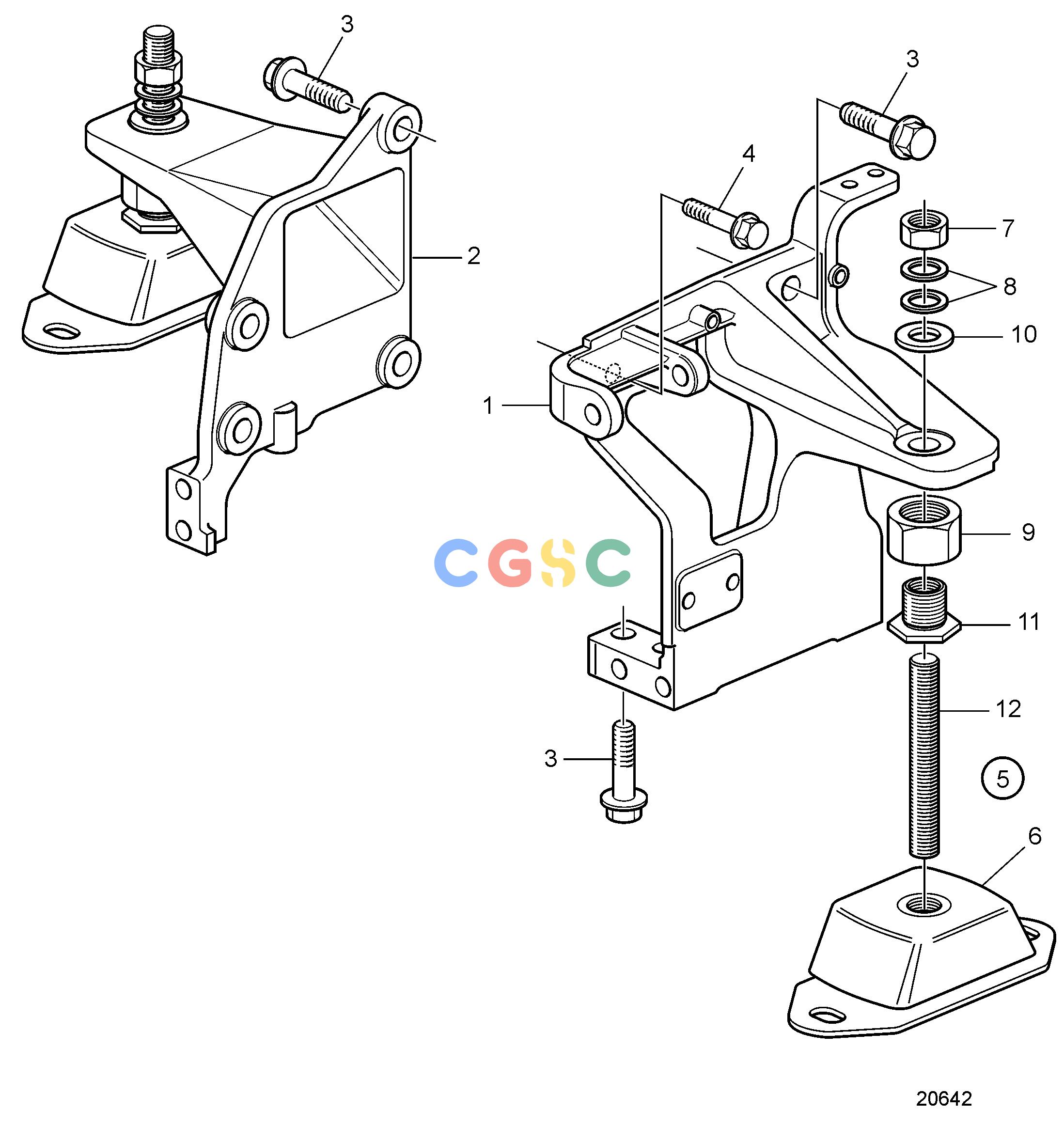 沃尔沃零件查询D9A2A; D9A2A MG; D9A2A D9A-MGEngineEngine Mounts, Front. Earlier ProduktionEPC Volvo Penta Parts catalog