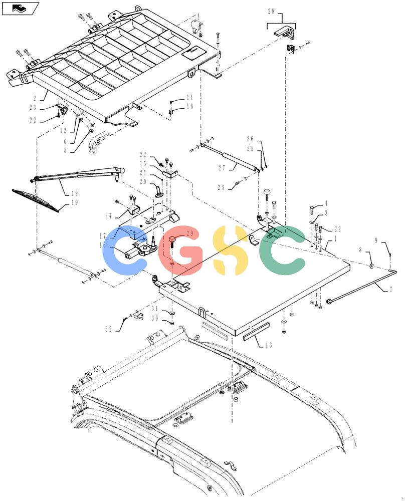 神钢零件查询(SK170-8) - ACERA MARK III EXCAVATOR - TIER 3 (NA) ASN YM04-U1601 - (5/07-12/12) (05-10[03]) - CAB GUARD, FRONT Kobelco