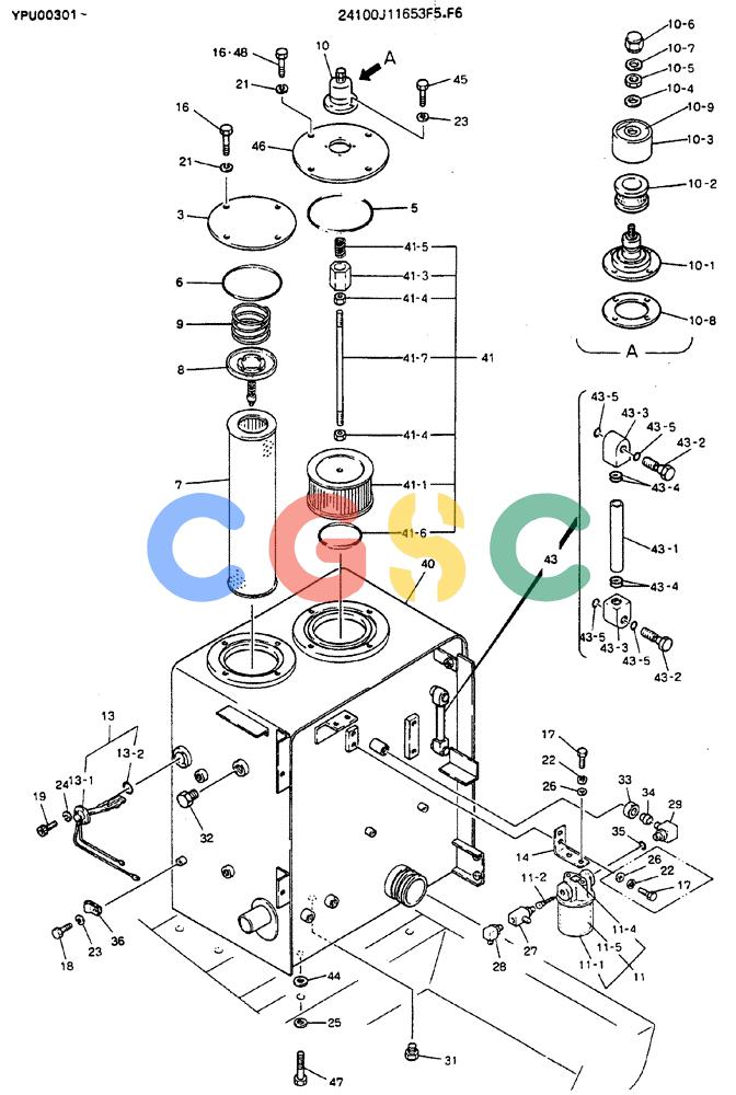 神钢零件查询(MD140C) - EXCAVATOR BTW YPU0301 - YPU0500 (1/80-12/06) (01-005) - TANK ASSY, HYDR Kobelco