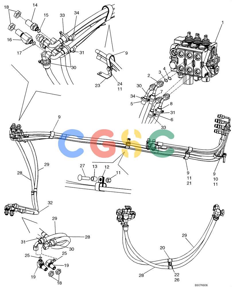 纽荷兰零件查询(D95B) - CRAWLER DOZER TIER 3 (3/08-) (08-06) - HYDRAULICS - TILT AND ANGLE CIRCUITS New Holland Constructuion