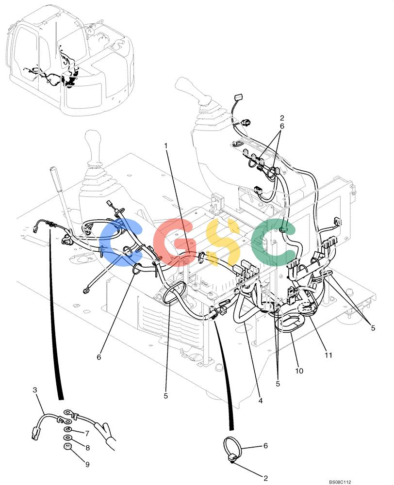 纽荷兰零件查询(E70BSR) - COMPACT CRAWLER EXCAVATOR BTW YT05-15001 - 18000 (NA) (4/08-) (02-75-00[00]) - HARNESS ASSEMBLY, UPPER (FLOOR PLATE) (YT13E00049F1) New Holland Constructuion