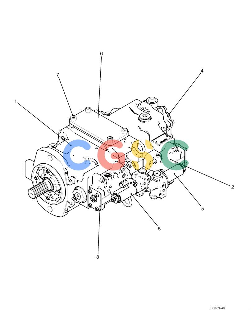纽荷兰零件查询(E135B) - CRAWLER EXCAVATOR TIER 3 - ASN YH05-07001 (N8TA13006) (1/08-) (08-09[00]) - HYDRAULIC PUMP ASSEMBLY (YY10V00009F1) New Holland Constructuion
