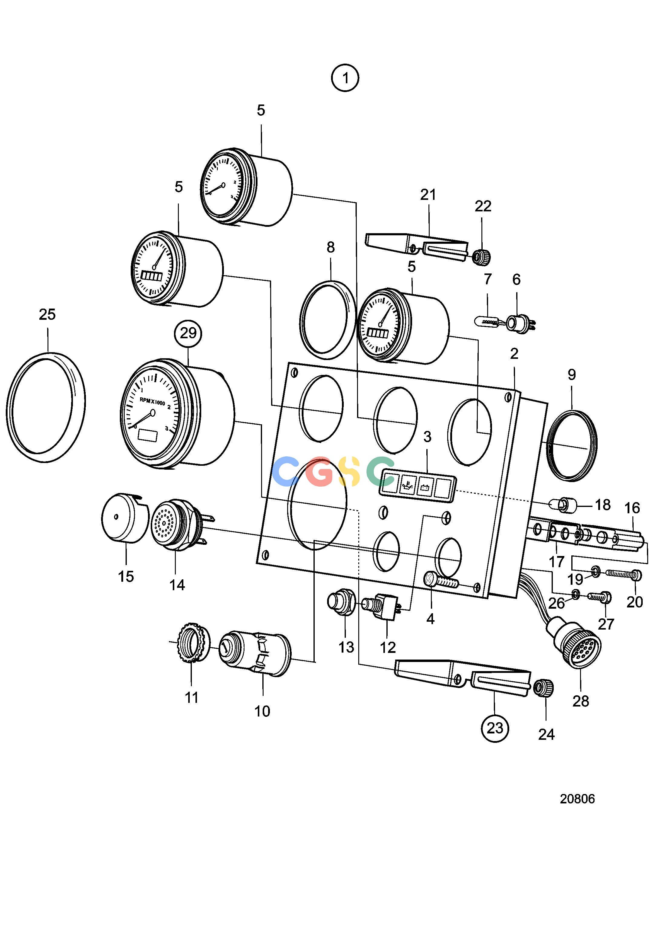 沃尔沃零件查询TAMD165A; TAMD165C; TAMD165P; TAMD165A-A; TAMD165C-A; TAMD165P-AElectrical SystemInstrument Panel 24VEPC Volvo Penta Parts catalog