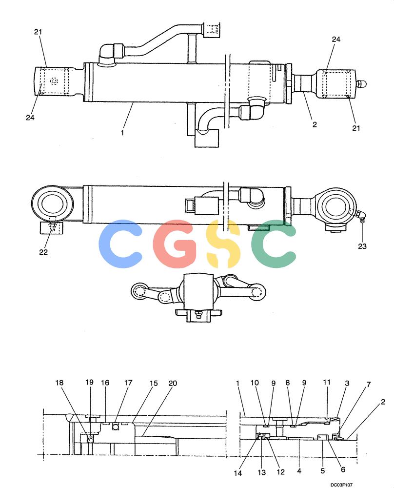 纽荷兰零件查询(E15) - COMPACT CRAWLER EXCAVATOR (N.A.) (1/06-) (08-50[00]) - CYLINDER ASSY, BOOM New Holland Constructuion