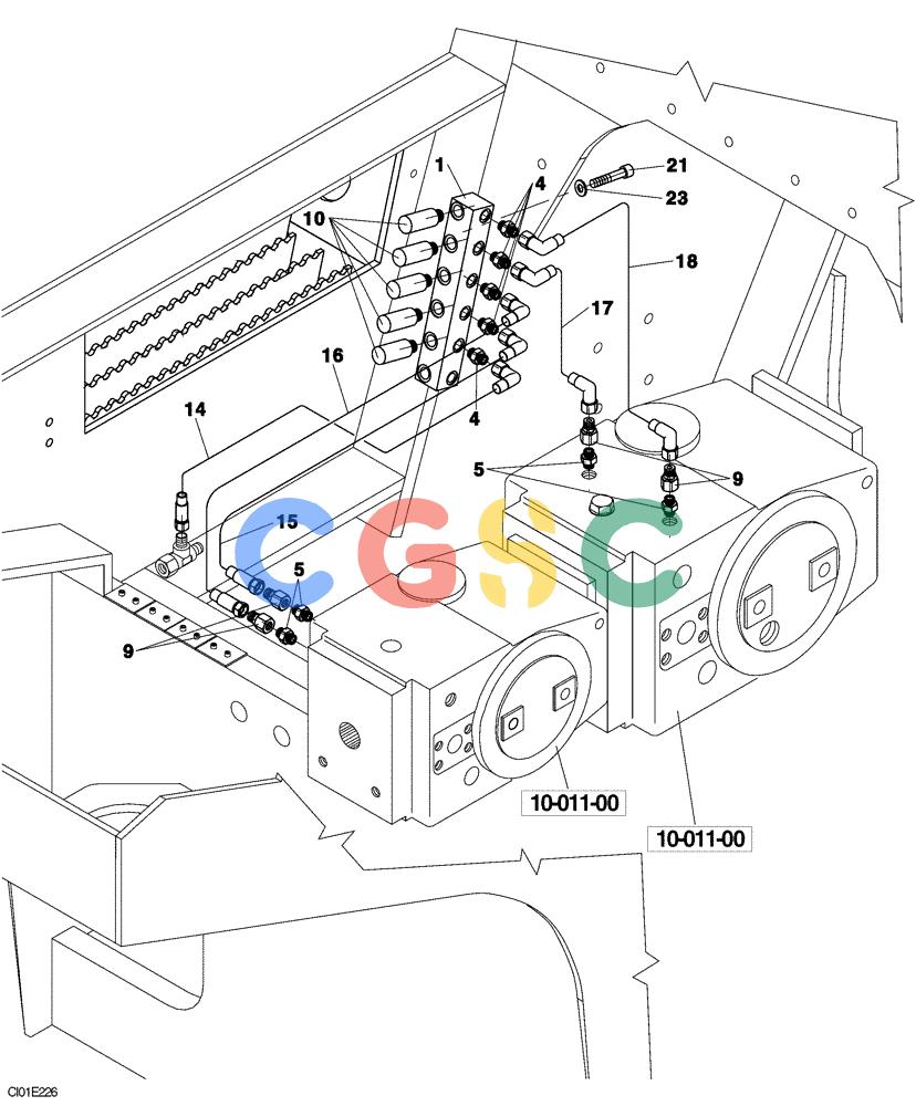 纽荷兰零件查询(CV900) - VIBRATORY ROLLER (9/01-) (10-009-00[01]) - HYDRAULIC CIRCUIT PRESSURE TEST POINT New Holland Constructuion