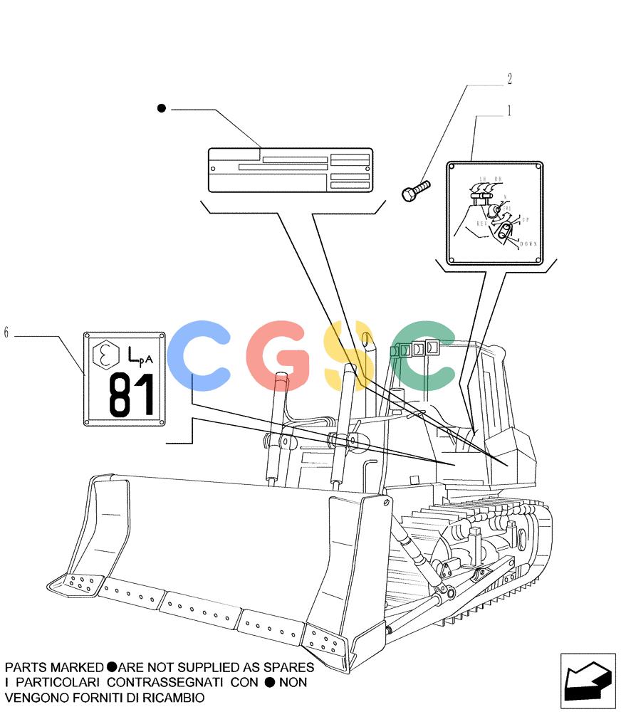 纽荷兰零件查询(DC150.B) - CRAWLER DOZER TIER 2 (3/03-) (9.651[09]) - ROPS CANOPY - DECAL - OPTIONAL CODE 784111221 New Holland Constructuion