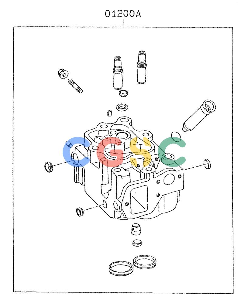 神钢零件查询(6D24-TEB) - MITSUBISHI DIESEL ENGINE (1/06-12/06) (01-001) - SERVICE CYLINDER HEAD ASSY Kobelco