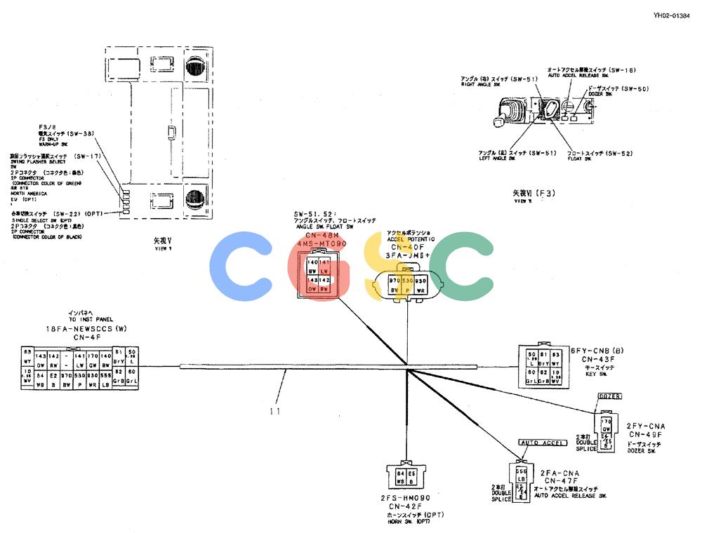 神钢零件查询(ED150) - BLADE RUNNER EXCAVATOR/DOZER ASN YH02-01384 (4/02-12/03) (01-015[2]) - HARNESS ASSY, CAB Kobelco