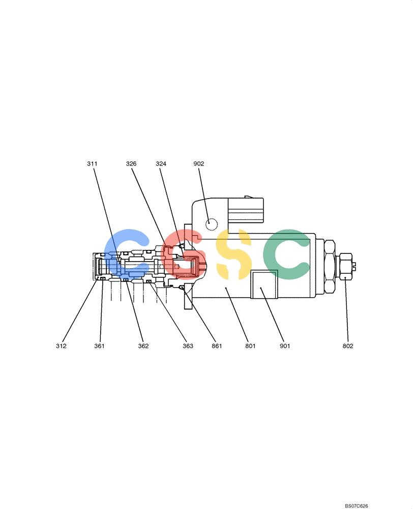 纽荷兰零件查询(E70BSR) - COMPACT CRAWLER EXCAVATOR BTW YT05-15001 - 18000 (NA) (4/08-) (08-30-01[00]) - VALVE ASSEMBLY, SOLENOID (YN35V00050F1) New Holland Constructuion