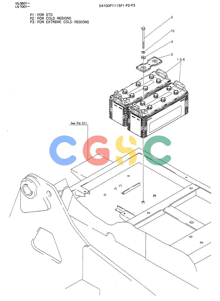 神钢零件查询(K907DLC) - EXCAVATOR ASN YG0501 (1/86-12/03) (05-024) - BATTERY ASSY Kobelco
