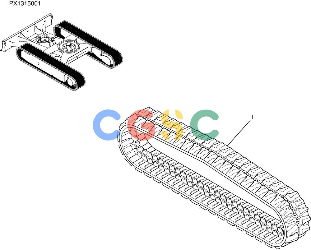 纽荷兰零件查询(E35SR) - COMPACT CRAWLER EXCAVATOR ASN PX13-15001 (N6TN61732) (NA) (1/06-) (02-009) - SHOE ASSY, P/N PX61D00018F1 New Holland Constructuion