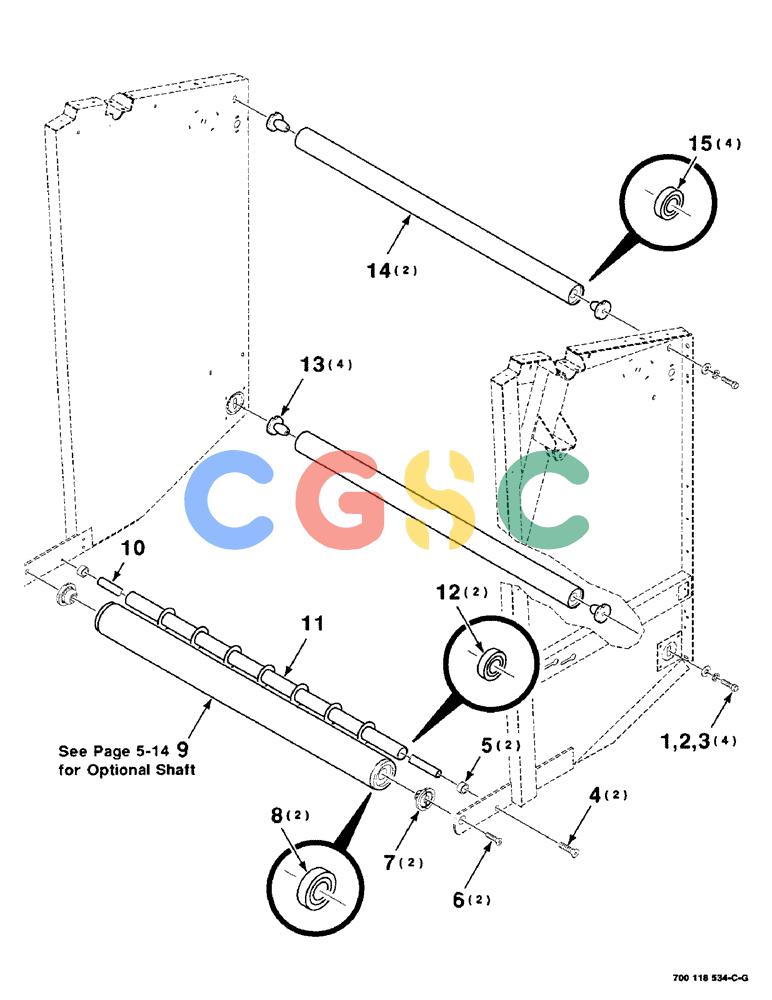 凯斯零件查询(8465T) - CASE IH ROUND BALER W/TRACTOR HYDRAULICS (1/91-12/97) (5-08) - TAILGATE ROLLER ASSEMBLY, SERIAL NUMBER CFH0074001 THROUGH CFH0074855 Case Agriculture