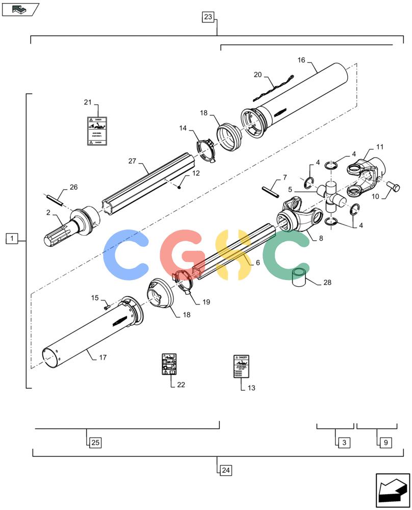 凯斯零件查询(LB434S) - BALER (9/12-) (31.201.050) - POWER TAKE-OFF, REAR - C136 Case Agriculture