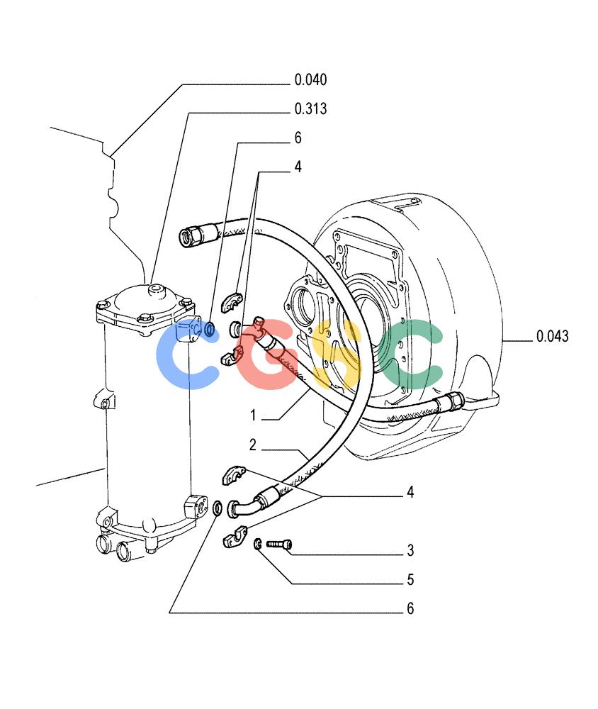 纽荷兰零件查询(FD175) - CRAWLER DOZER (N.A. VERSION)(S/N 061640 & AFTER) (1/93-) (0.500[04]) - PIPING - HEAT EXCHANGER New Holland Constructuion