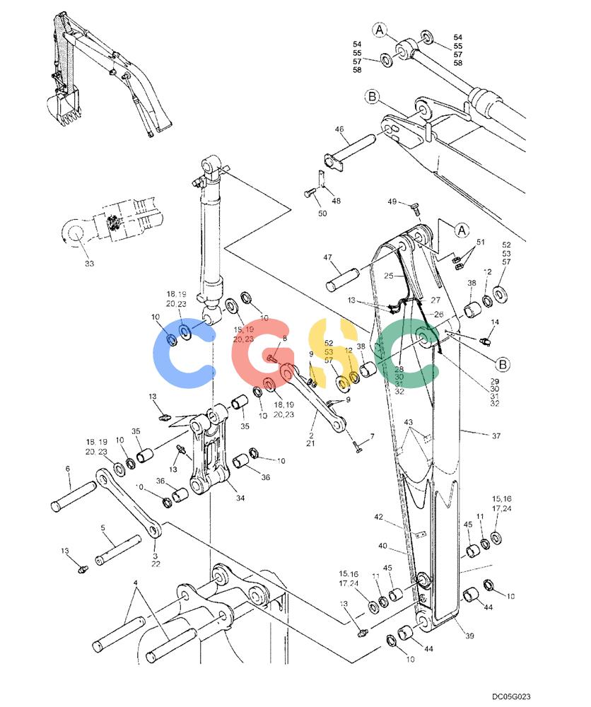 纽荷兰零件查询(EH215) - CRAWLER EXCAVATOR (9/03-) (09 -68[00]) - ARM ASSY SHORT (N & B) 2.4 M (7 FT. 8 IN.) (YN12B00597F3 - F4) New Holland Constructuion