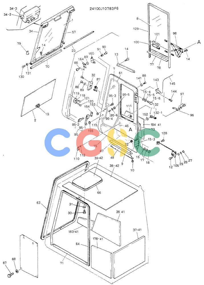 神钢零件查询(K907LC) - MARK II EXCAVATOR BTW YQU0001 - YQU0400 (1/87-12/03) (02-002[02]) - CAB ASSY Kobelco