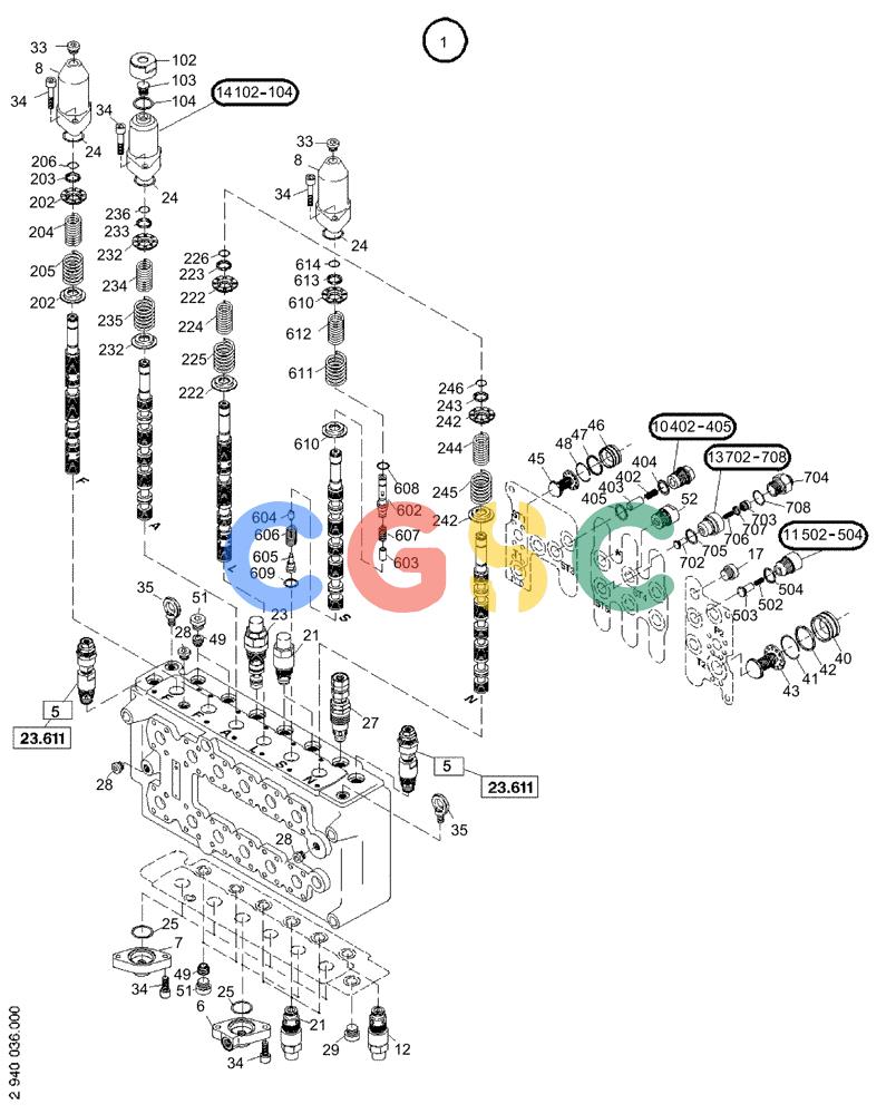 纽荷兰零件查询(EC270) - CRAWLER EXCAVATOR (7/00-) (23.612[001]) - CONTROL BLOCK (S/N 727002-UP) New Holland Constructuion