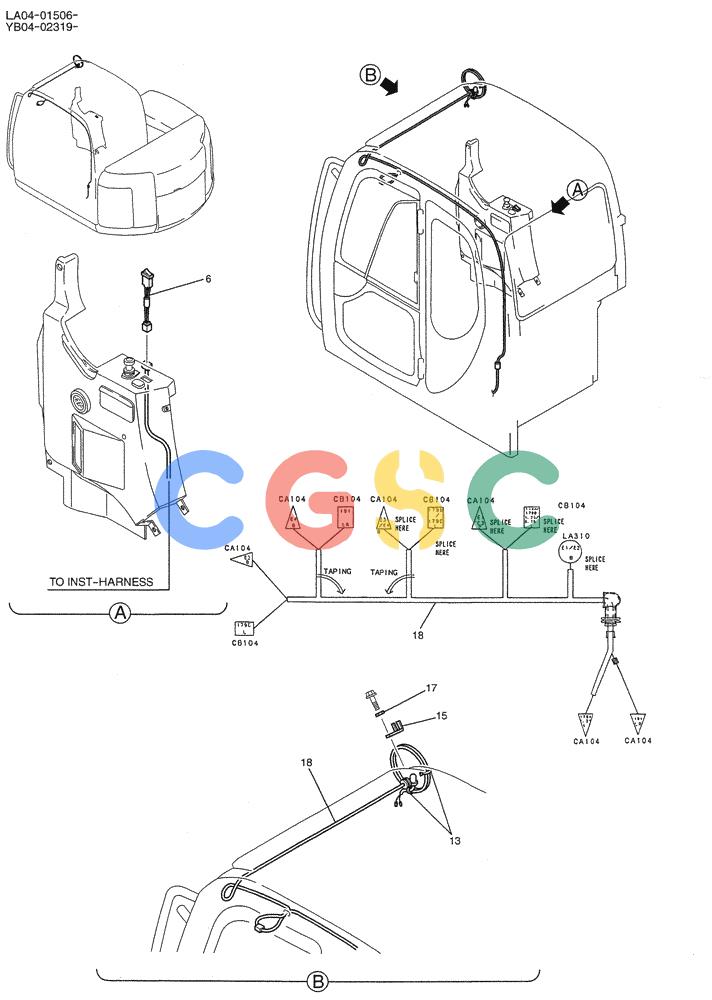 纽荷兰零件查询(E200SRLC) - CRAWLER EXCAVATOR BTW LA04-01506 - LA04-01625 (05-004) - LIGHT INSTAL (5 LIGHT) New Holland Constructuion