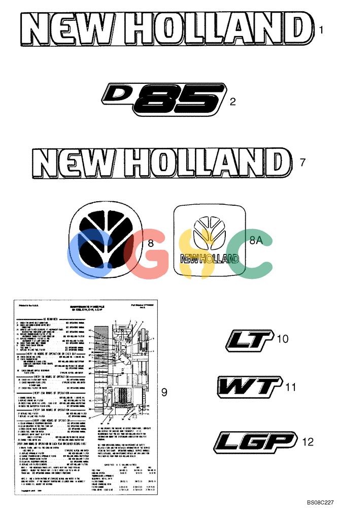 纽荷兰零件查询(D85) - CRAWLER DOZER - NA (1/06-) (09-54) - DECALS - LATIN AMERICAN SPANISH New Holland Constructuion